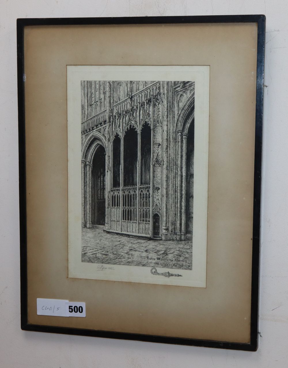 Piper, lithograph, Bishop Wykehams Chantry, Winchester Cathedral, signed in pencil, 30 x 20cm